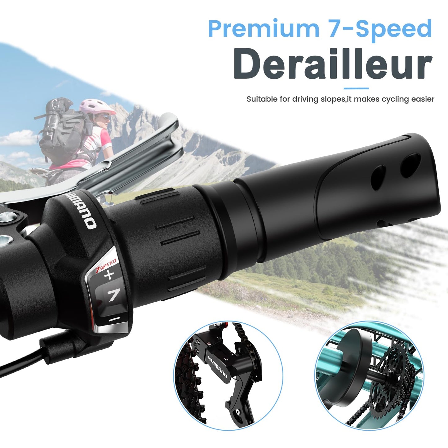Slsy Adult Mountain Tricycle, 7 Speed Three Wheel Bike, 24/26 Inch Adults Trikes for Seniors with Shopping Basket, Exercise Men's Women's Tricycles