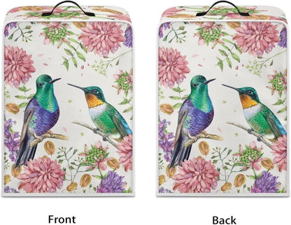 Bird Flower Coffee Machine Covers with Top Handle, Durable and Washable Covers for Coffee Maker, Office Home Decor