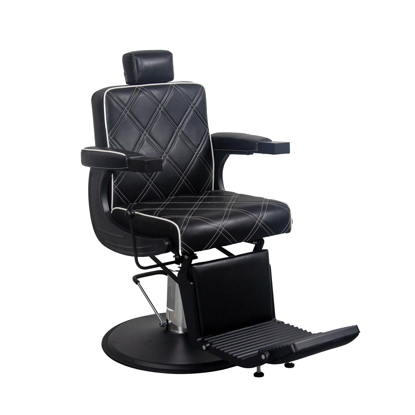 Lilfurni Heavy Duty Vintage Barber Chair，Hydraulic Salon Chair with Headrest for Hairdressers Heavy Tattoo Shampoo Beauty Salon Equipment(Black)