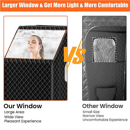 YXKJZHF Portable Sauna Box for Home, Personal Steam Sauna Tent with 1000W 2.6L Steamer, Timer, Remote Control, Folding Chair