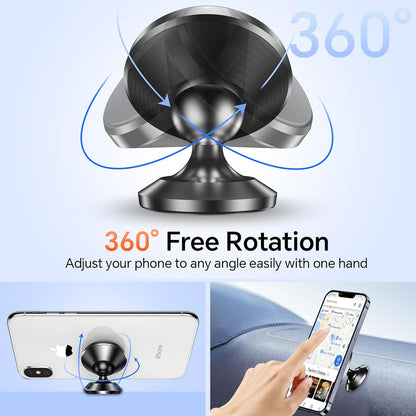 【 2-Pack 】 Magnetic Phone Holder for Car Dashboard【Strong Magnet】iPhone Magnetic Phone Mount for Car Phone Holder 【4 Metal Plate】Cell Phone Holders for Your Car Mount for iPhone 16 Pro Max 15 14 13 12