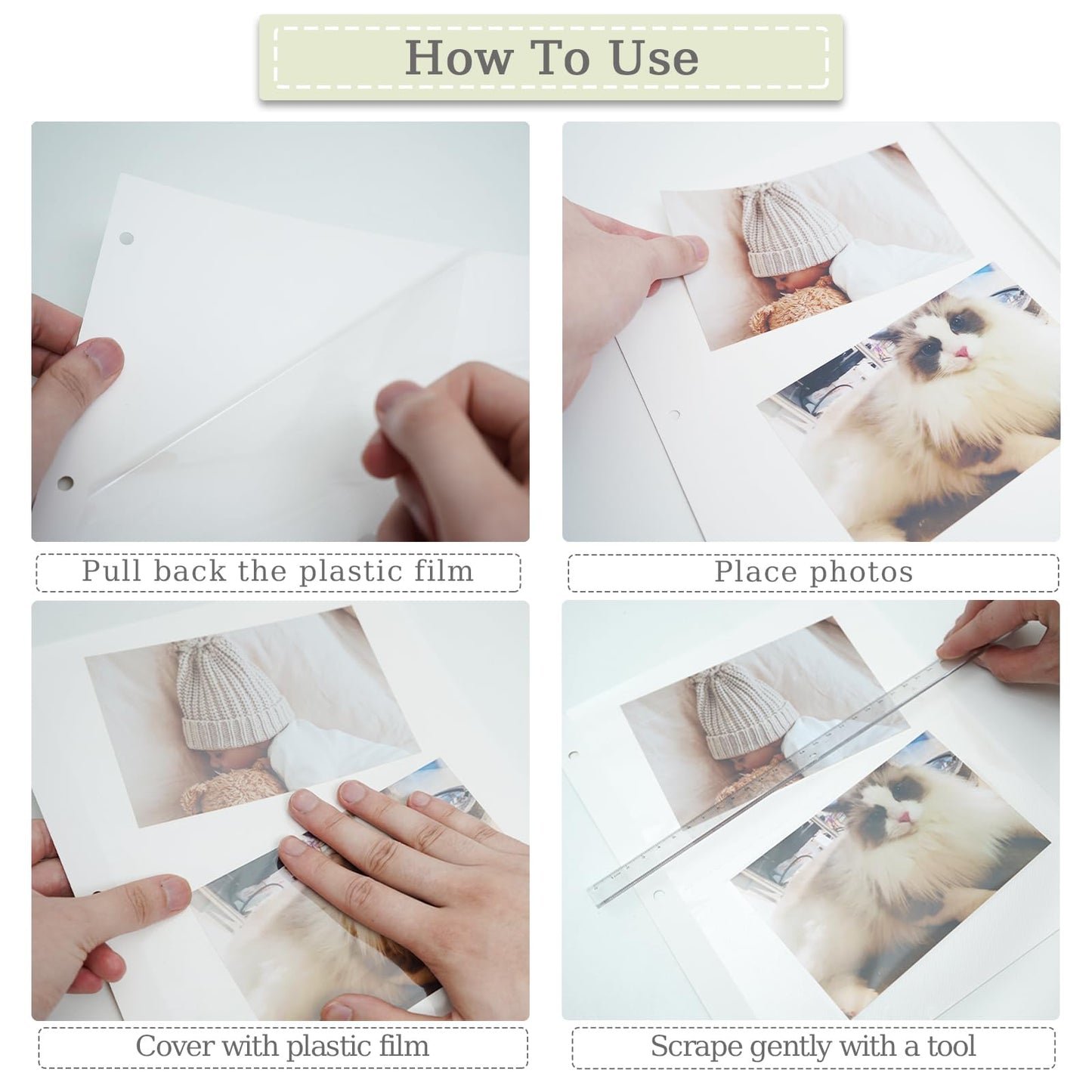 3 Ring Photo Album with Sticky Pages, Linen Scrapbook for Easy Customization - Perfect for 2x3, 4x6, 5x7, 8x10 Photos - 20 Sheets for Family Memories & Crafting