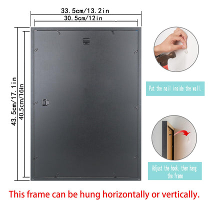 Mxtallup 12x16 Diamond Painting Frame with 10x14 in Black Mat ，Display Pictures 10x14 in With Mat or 12x16 in Without Mat, 30x40 cm Poster Picture Frames 25x35 cm Photo Frames Wood,Black