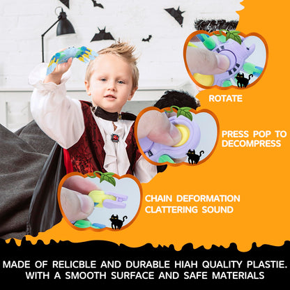LENDOD Halloween Spider Transformable Fidget Toys - Halloween Party Favors Bulk for Kids and Adults, Glow in The Dark, Halloween Treat Bags Gifts, Pop Sensory Fidget Toys & Home Party Decor-15PCS