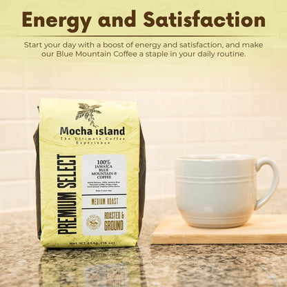 Mocha Island Blue Mountain Coffee (Blue Mountain Coffee Ground, 1lb)