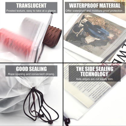 Hoewina Transparent Shoe Bags for Travel with Rope 14PCS Large Clear Shoe Bag Storage 11.8in X 15.7in Portable Travel Shoe Bags for Men and Women