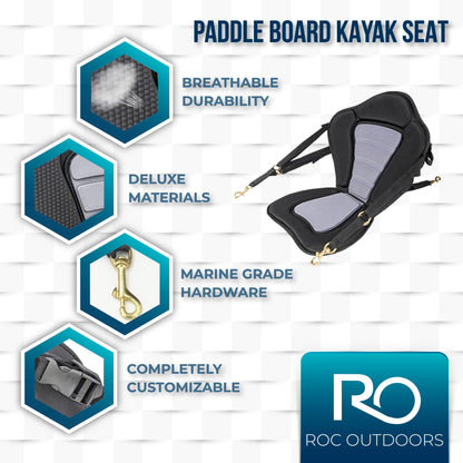 Roc Inflatable Stand Up Paddle Board 10' 6" with Premium SUP Paddle Board Accessories, Wide Stable Design, Non-Slip Comfort Deck for Youth & Adults (Lime W/Kayak Seat)