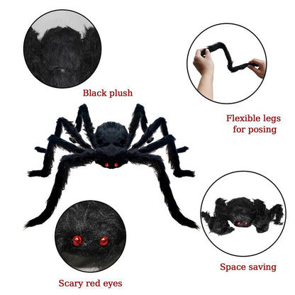 CH HAICHENG 6 Pcs Halloween Spiders Decorations, Giant Hairy Spiders Halloween Decorations Indoor Outdoor Decor