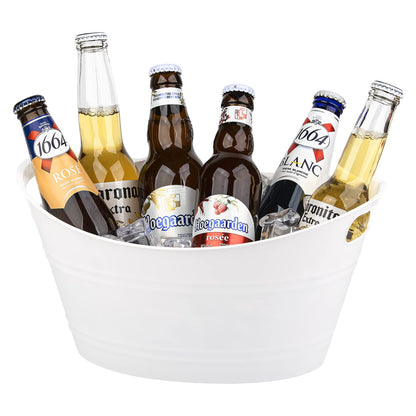 Tiawudi 6 Pack Plastic Oval Storage Tub, Ice Bucket for Wine, Beer and Champagne, Bottle Drink Cooler for Parties, Storage Basket, 4.5 Liter