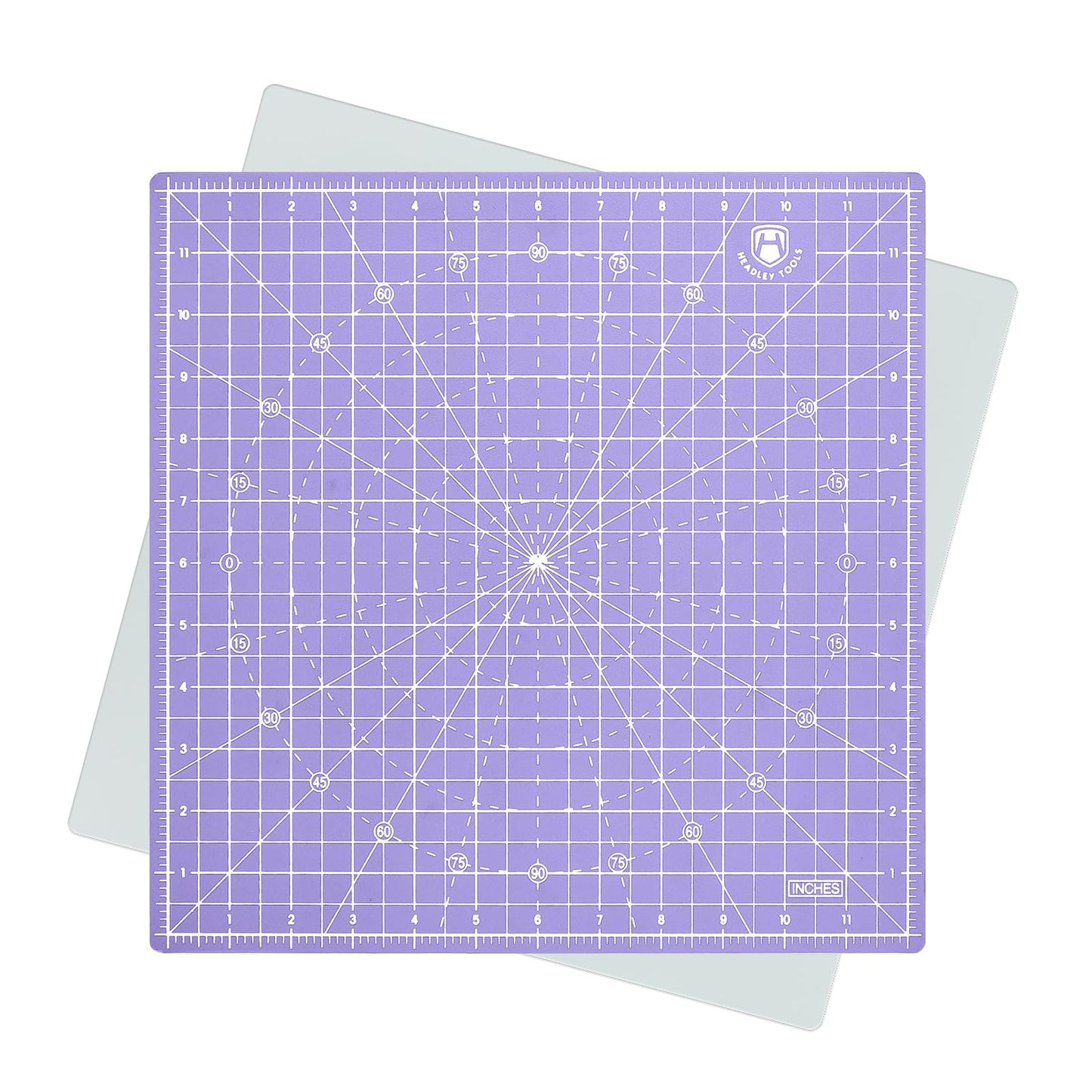 Headley Tools 12"x12" Rotating Cutting Mat, Self Healing Mat with 360-Degree Rotation & Anti-Slip Base, Sewing Board Cutting Mat Perfect for Fabric Quilting Leather Hobby Project, Purple