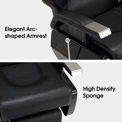 BarberPub Heavy Duty Reclining Barber Chair, All Purpose Hydraulic Salon Chairs for Hair Stylist, Barbershop Salon Tattoo 2688 (Black)