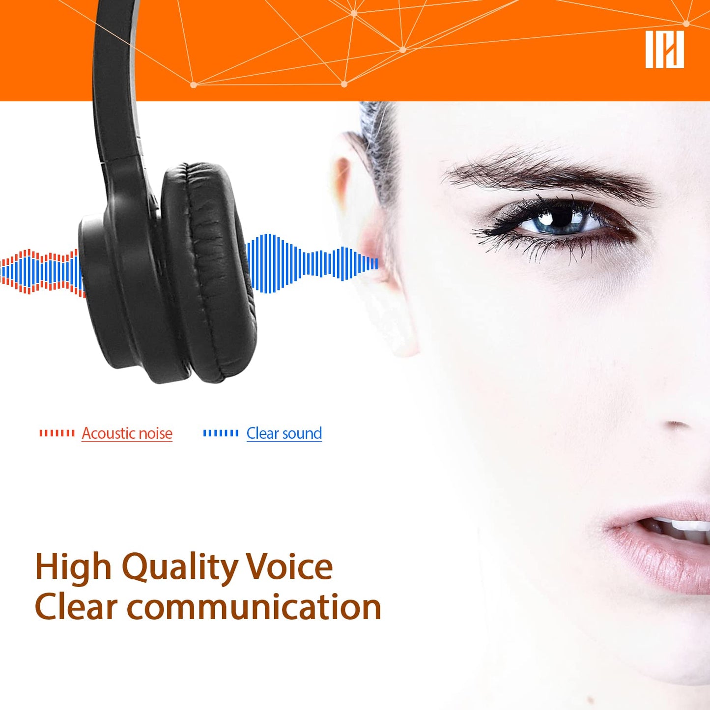 IPD IPH-255 Phone Headset with Noise Cancelling Microphone for Office and Call Center - Compatible with Yealink SIP,Snom, Greandsteam & LG landline Phones