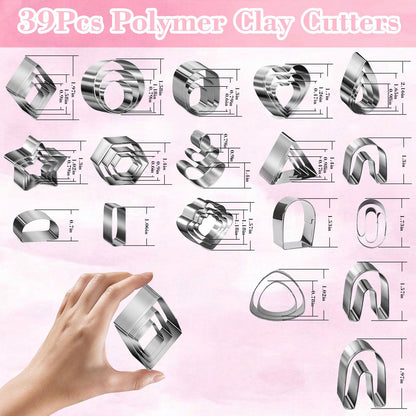 Fesorsi 772 Pcs Clay Earring Making Kit, 39 Polymer Clay Molds Stainless Steel, Polymer Clay Tools with 8 Circle Cutters, 1 Clay Letter Stamps and 710 Pcs Earring Accessories for DIY Jewelry