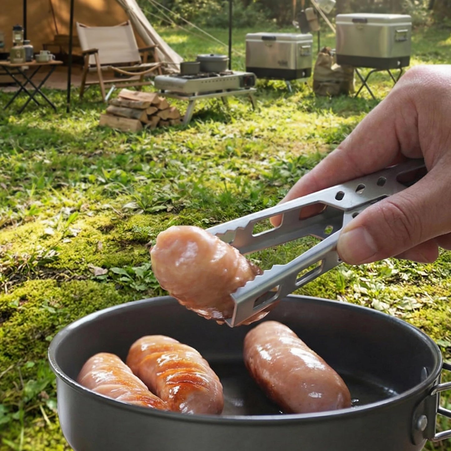 YERGOFE Pan Gripper Camping Kitchen Essentials - Detachable Handle for Pots and Pans Camping Essential Ourdoor Kitchen Cookware (Multi Colors 4PK)