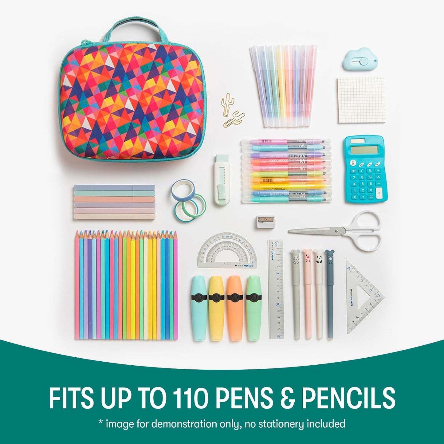 ZIPIT Jumbo Pencil Case for Girls, Cute Pencil Box for School, Large Capacity Stationery Organizer Box ,Colorful