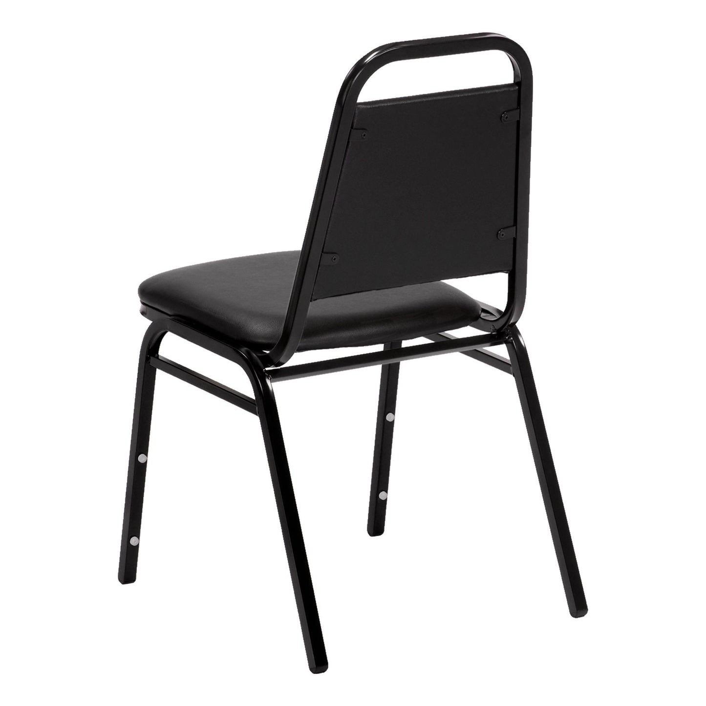 Norwood Commercial Furniture NCFSC1BLBLV 150 Series Stack Chair, Black Vinyl (Pack of 4)