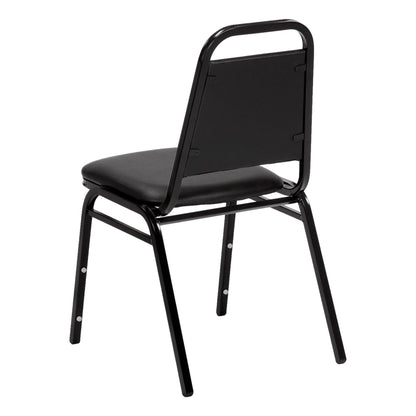 Norwood Commercial Furniture NCFSC1BLBLV 150 Series Stack Chair, Black Vinyl (Pack of 4)