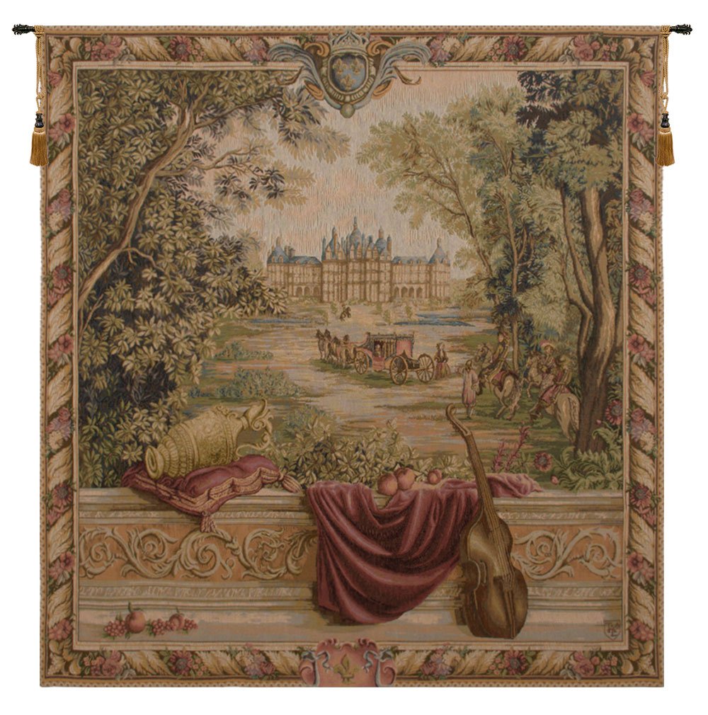 Charlotte Home Furnishings Inc. Verdure Au Chateau I French Tapestry Wall Hanging 58 X 55 Inch Viscose Cotton And Polyester Blend Wall Art Woven In France Perfect For Home Decor And Wall Decor