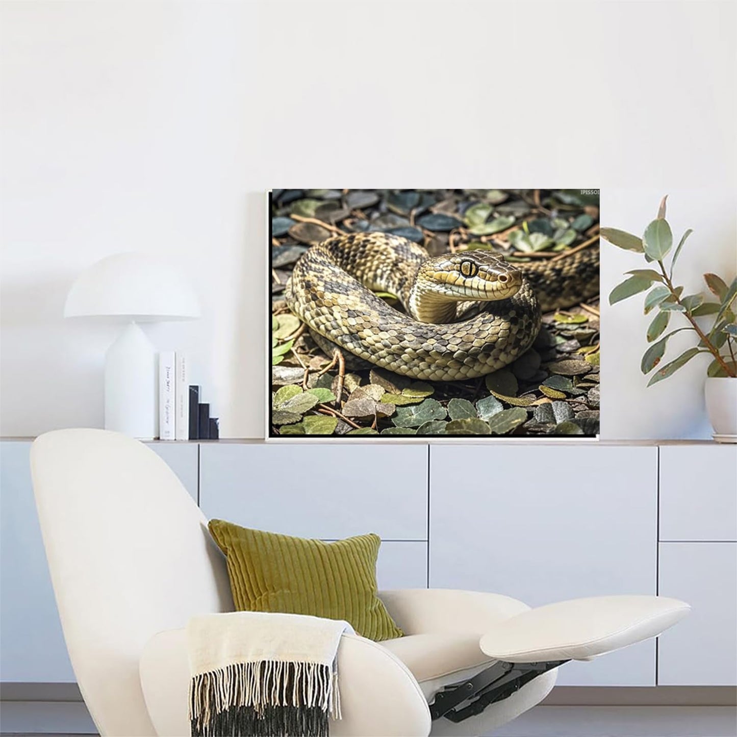 IPISSOI Xmas Gift Snake Diamond Art 5D Diamond Painting DIY Kits Full Round Drill Bead by Number Mosaic Embroidery Arts and Crafts for Home Wall Decor 12x16 inch for New Year, Valentine's Day Gifts