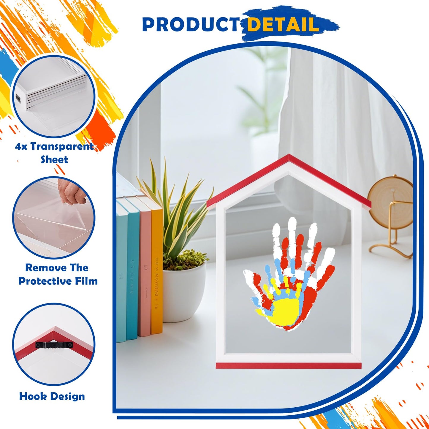 CHERRY CHEERS Exclusive House Shaped Family Handprint Kit; Unique DIY Keepsake, Complete Set, Meaningful Gift for Home Decor, Family Craft & Memory Making