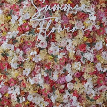 UYCVT Handmade Colorful Flowers Rose Wall Large Artificial Flower Wall Backdrop Panels, Rose Wedding Backdrop 3D Floral Wall Fabric Flower Wall for Party Baby Shower Bridal Wed-2m*2m/6.56 * 6.56FT