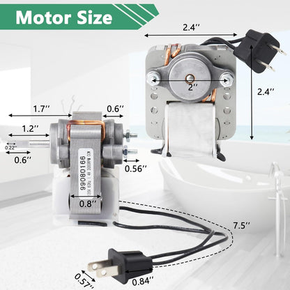 Hiorucet S99080166 Vent Bath Fan Motor - Replacement Kit BP28 for Broan Nutone Exhaust Fan Motor 70CFM 120V