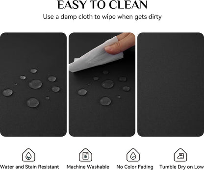 Softalker Round Tablecloth, Waterproof & Stain Resistant, 60 inch, Black