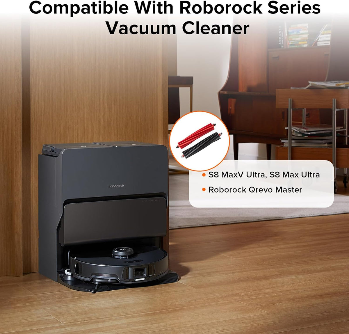 roborock Dual Main Brush Replacement - Two Roller Brushes for S8 MaxV Ultra, S8 Max Ultra Robot Vacuum Cleaner