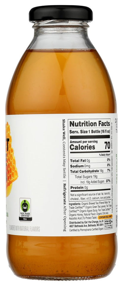 Just Ice Tea, Tea Green Honey Organic, 16 Fl Oz