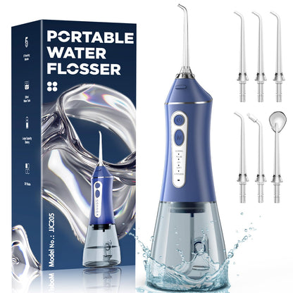 Water Flosser for Teeth Cleaning and Flossing, 5 Modes Rechargeable Cordless Oral Irrigator 320ml Water Tank Teeth Cleaner, IPX7 Waterproof Portable Electric Dentel Flossers for Home and Travel,Pink