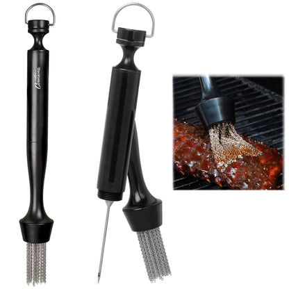 Camerons 3-in-1 Barbecue Injector Basting Mop - Baster Set Includes BBQ Chain Basting Brush & Meat Syringe to Baste, Marinate & Inject Food w Flavor - Indoor Outdoor Use - Grilling Cookout Essential