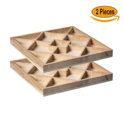 Hammont Square Sectional Wooden Trays - 20 Casepacks - 2 Pieces in Each Pack - 10”x10”x1.13” - Eco Friendly Decorative Wooden Tray for Dry Fruits & Candies | Organic Wooden Tray for Gift & Home Décor
