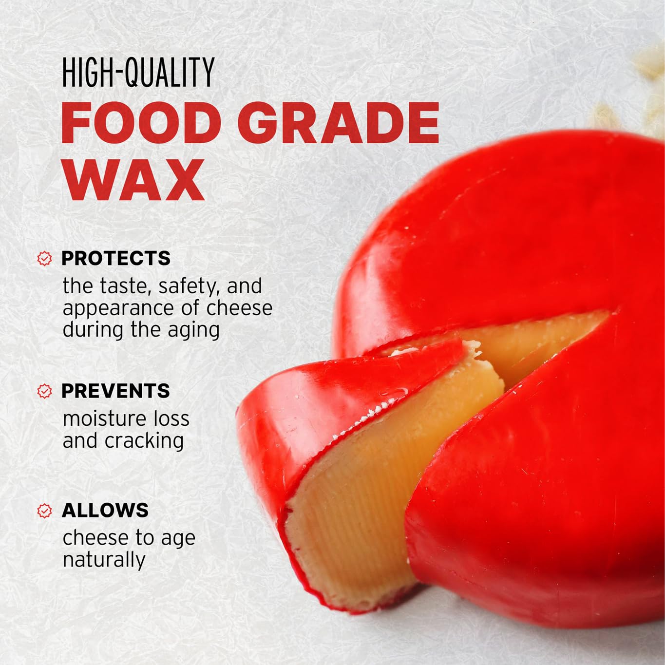 2 Blended Waxes, Inc. Cheese Wax Block for Cheesemaking, Premium Food Grade Wax for Preserving a Variety of Cheese