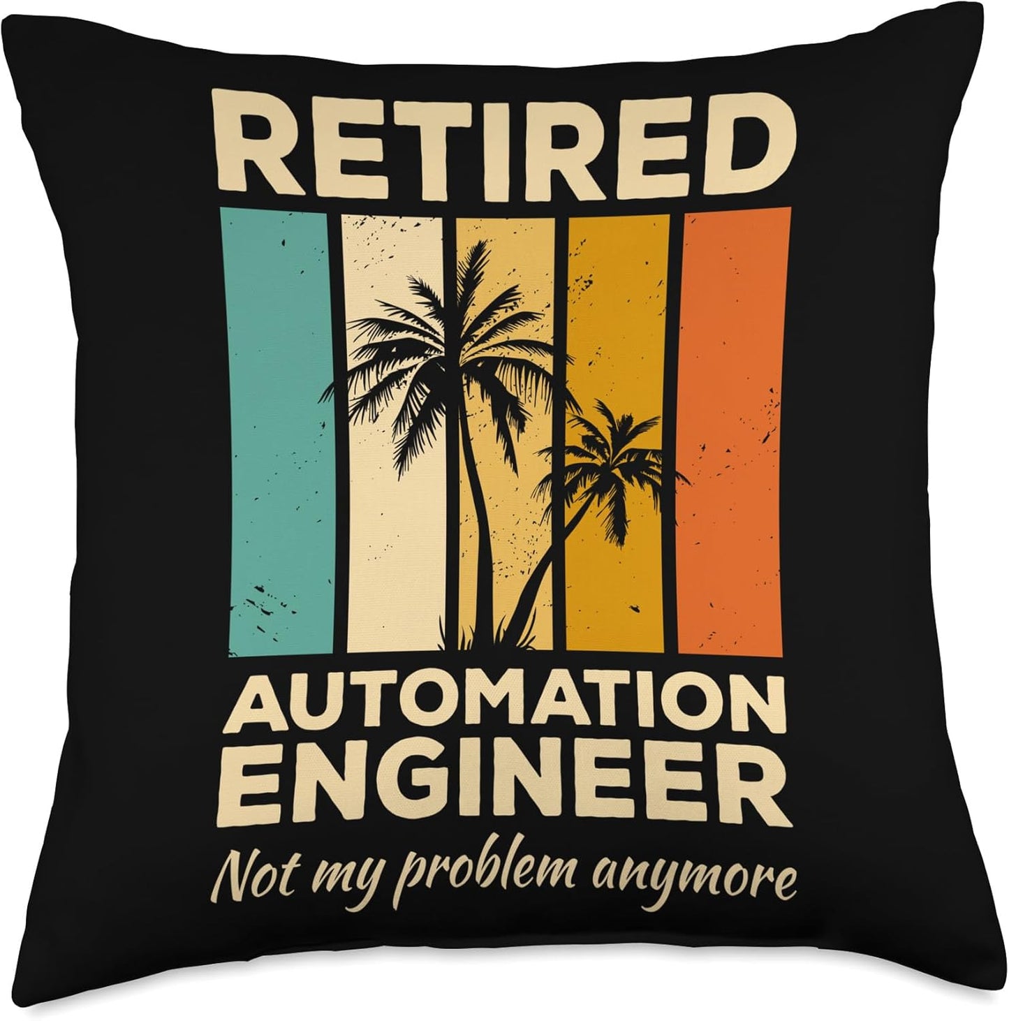 Retired Automation Engineer Throw Pillow, Multicolor, 18x18