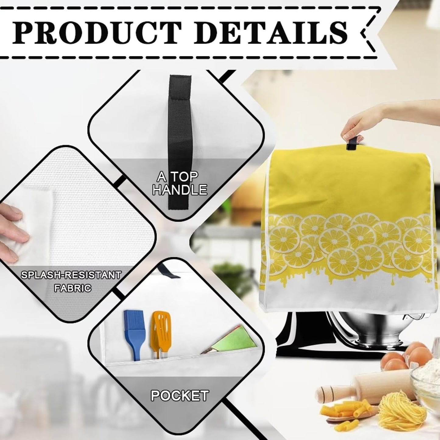 Lenmon Print Blender Cover, Dust Cover for Women, Washable Kitchen Appliance Cover for Coffee Maker and Stand Mixer