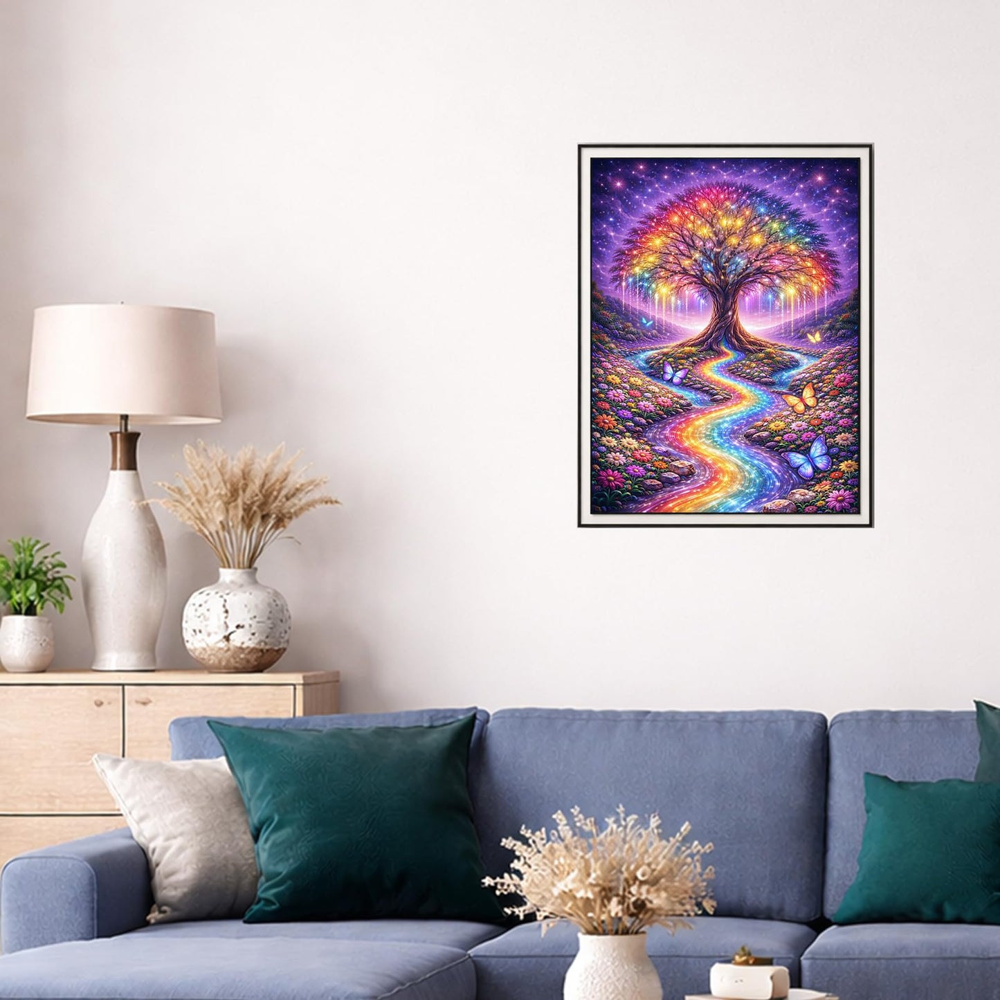 IOHEFY Rainbow Tree of Life Diamond Painting 12 x 16 Inch Full Drill Acrylic Diamond Art DIY Crystal Rhinestone Fantasy Landscape Artwork Nano Pearlescent Canvas Wall Decor Gift