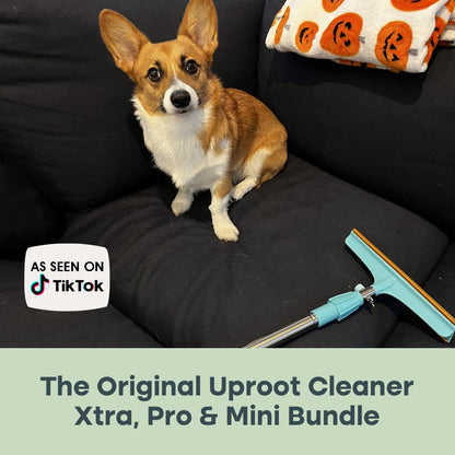 Uproot Cleaner Pro Pet Hair Remover Bundled with Mini Pet Hair Removal Tool for Couch & Xtra Carpet Fur Removal Tool - A True Fur-Riccane Survival Kit