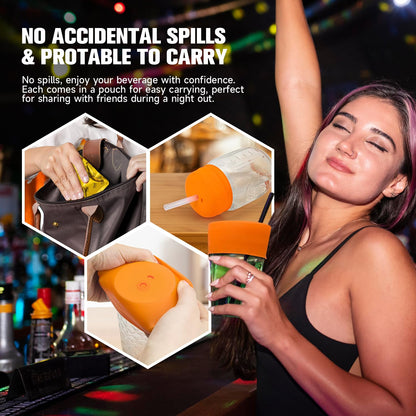 Drink Protection Cover | 100% Silicone and Reusable, Perfect for Parties, Bars or Clubs, Fits All Cup Sizes | Stop Worrying About Beverage Safety (6 Pack)