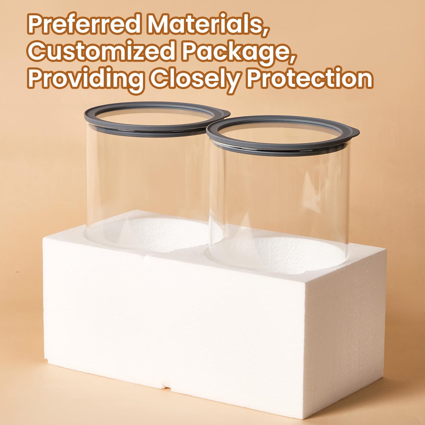Spreccio Flour Sugar Storage Containers, 1-Gallon(4.2Qt) Cereal Containers Storage with Airtight Lids, Glass Food Jars for Oats, Cereal and More