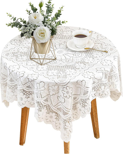 Foyods 35 35 Inch, Square Lace Tablecloth X Off White Lace-Tablecloths & Small Tablecloths Laces Vintage for Round