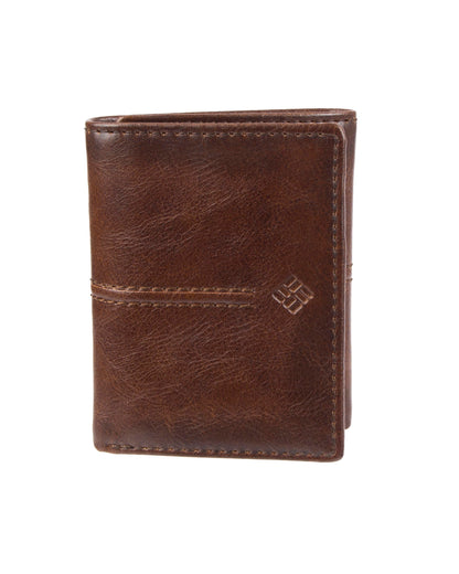 Columbia Men's RFID Blocking Security Trifold Wallet Accessory, -brown emboss, One Size