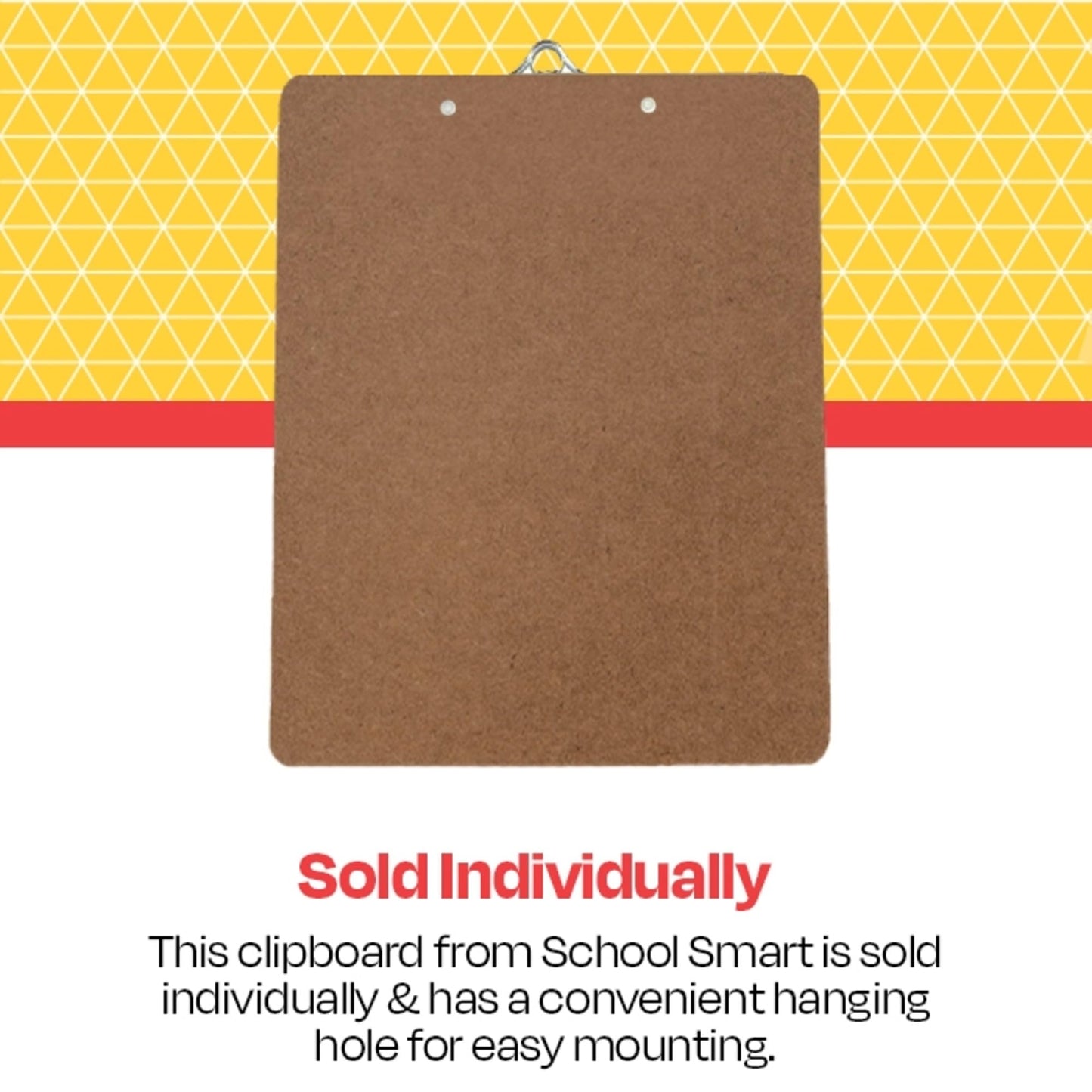 School Smart Hardwood Clipboard - Letter Size Bright Nickel 9 X 12-1/2 in