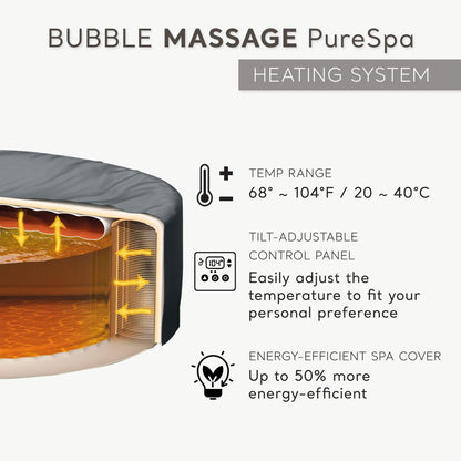 INTEX 28425EP PureSpa Bubble Massage Spa Set: Energy Efficient Spa Cover – Push Button Control Panel – 120 Jets – 4 Person Pool Capacity – 77" x 28"