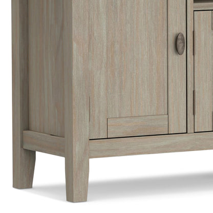 SIMPLIHOME Redmond TV Stand - 72 inch Wide Solid Wood Media Console in Distressed Grey, Transitional Entertainment Center for Living Room for TVs up to 80 Inches with Drawers and Cable Management