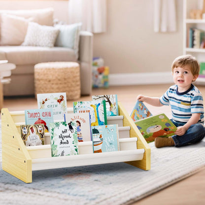 Dayacoco 4-Tier Kids Bookshelf,Montessori Style Book Shelf for Kids Rooms,Extra-Large Children's Bookshelf,Easy