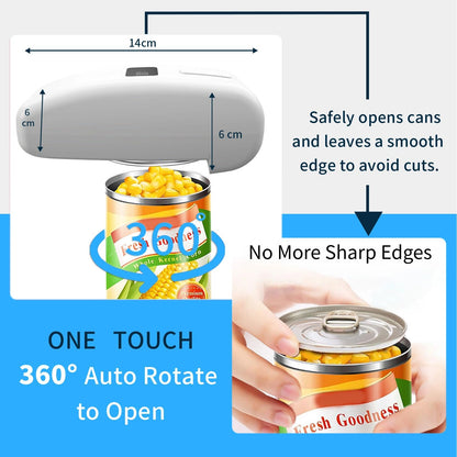 Electric Can Opener with LED Display, USB Rechargeable Electric Can Opener for Seniors & Arthritis, One-Touch Automatic Can Opener, Hands-Free, Smooth Edge, Compact, Cordless