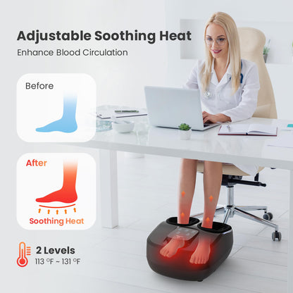 COMFIER Shiatsu Heated Foot Massager with Heat for Plantar Fasciitis Neuropathy, Deep Kneading Vibration Feet Massager for Mon Dad Men Women-Home Office Use