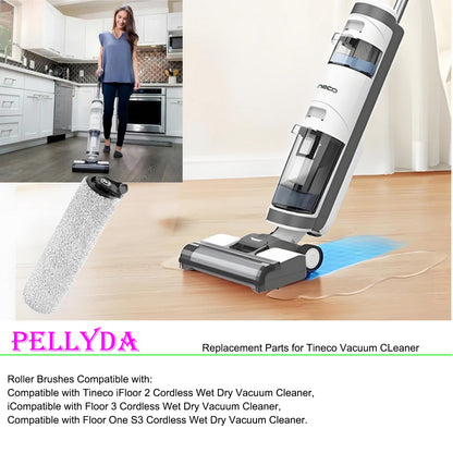 PELLYDA Roller Brush Replacement Parts Compatible with Tineco iFloor 2, iFloor 3,Floor One S3 Cordless Wet Dry Vacuum Cleaner.(iFloor Accessories Replacement Roller Brush 2 Pack)