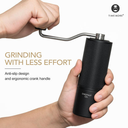 TIMEMORE Chestnut C2S Manual Coffee Grinder with Internal Adjustable Grind Setting, Capacity 20g Hand Coffee Grinder with Stainless Steel Conical Burr, for Espresso to French Press, Black