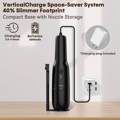 Wkzay Portable Mini Handheld Vacuum Cordless: Brushless Motor – 16,000Pa Strong Suction, Fast Charging, Low Noise, Lightweight and Portable for Home, Apartment, Dorms, Small Spaces